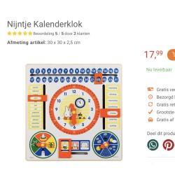 Nijntje houten kalenderklok.