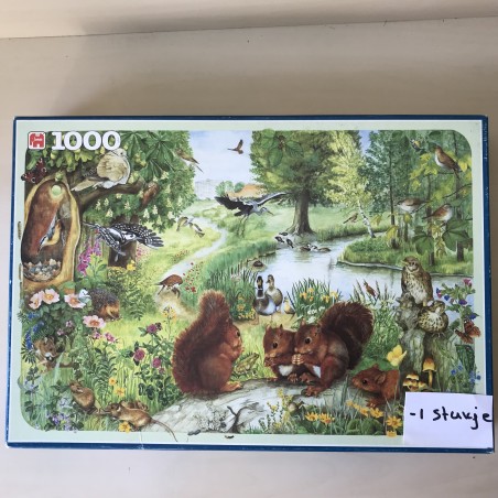 -1 stukje. Moeder natuur. Dieren in het bos. 1000 stukjes.