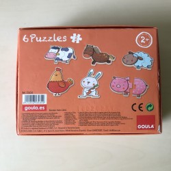 Goula: 6 houten puzzeltjes, dieren