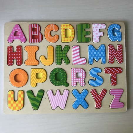 Houten puzzelplankje: Alfabet