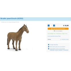 Bruder : Paard. 14 cm. hoog en 18 cm. lang.