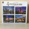 Doos met 4 puzzels van steden. Nieuw