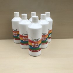 Plakkaatverf wit. Nieuw. 6 stuks.