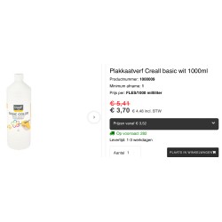 Plakkaatverf wit. Nieuw. 6 stuks.