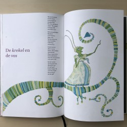 Boven in een linde zat een moddervette haan