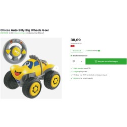 Chicco : Billy Big Wheels draadloos bestuurbare auto.