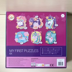 Puzzel met 6 afbeeldingen : ongebruikt. Eenhoorns