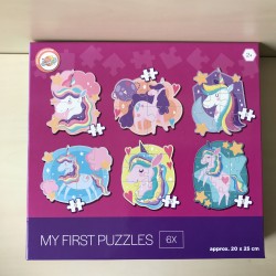 Puzzel met 6 afbeeldingen : ongebruikt. Eenhoorns