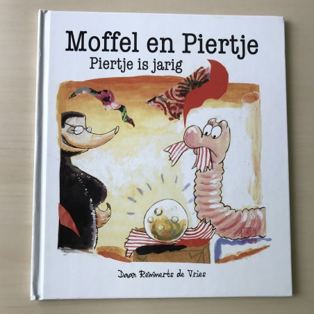 Moffel en Piertje. Piertje is jarig