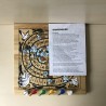 Ganzenbord : Houten speelbord. 28 x 28 cm.