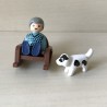 123 Playmobil : Opa in schommelstoel met hondje.