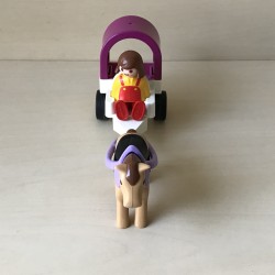 123 Playmobil : Meisje met paard en wagen.