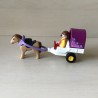 123 Playmobil : Meisje met paard en wagen.