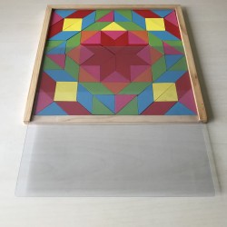 Houten mozaïek met voorbedrukte bodem