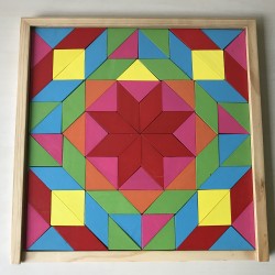 Houten mozaïek met voorbedrukte bodem