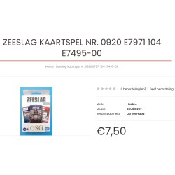 Zeeslag. Kaartspel.