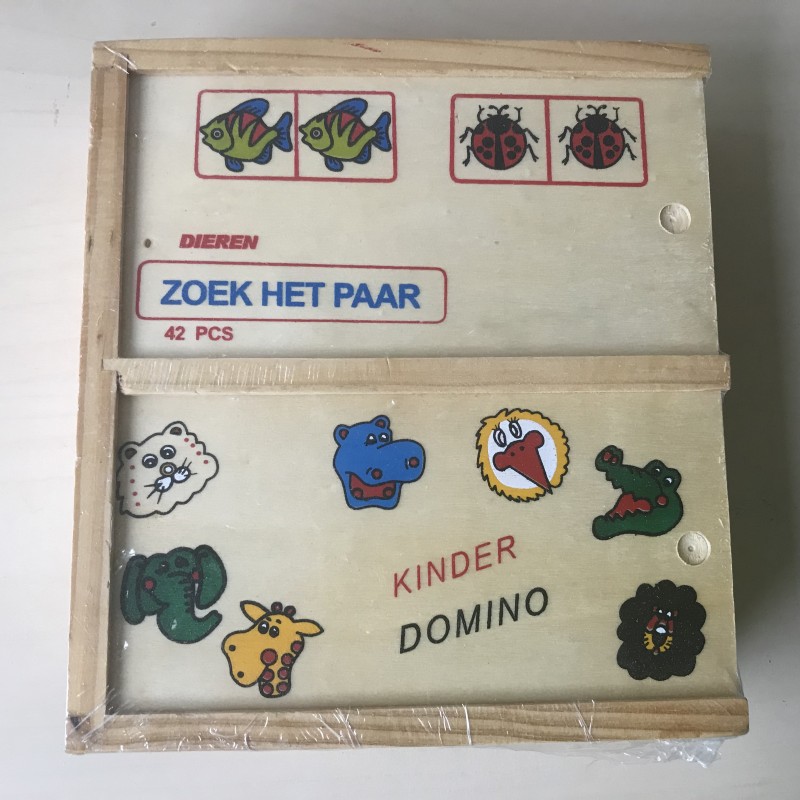 Houten Domino en Memory. Nieuw