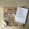 Ganzenbord : Houten speelbord. 28 x 28 cm.