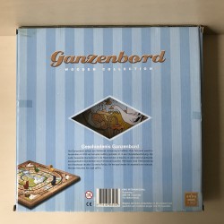 Ganzenbord : Houten speelbord. 28 x 28 cm.