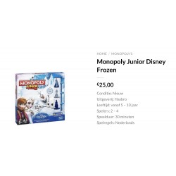 Monopoly : Monopoly Junior. Frozen.