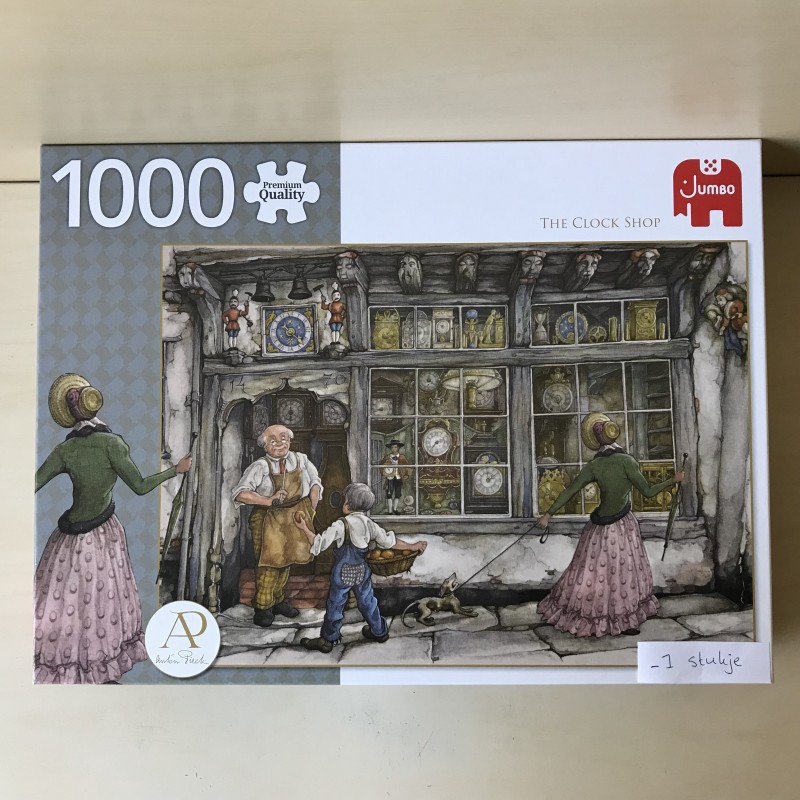 - 1 stukje. Anton Pieck. De klokkenwinkel. 1000 stukjes.