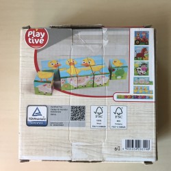 Houten blokken. Boerderijdieren.