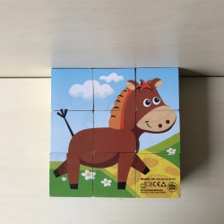 Houten blokken. Boerderijdieren.