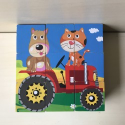 Houten blokken. Boerderijdieren.
