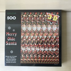 Merry Olde Santa. 3D sensatie. Nieuw. 500 stukjes