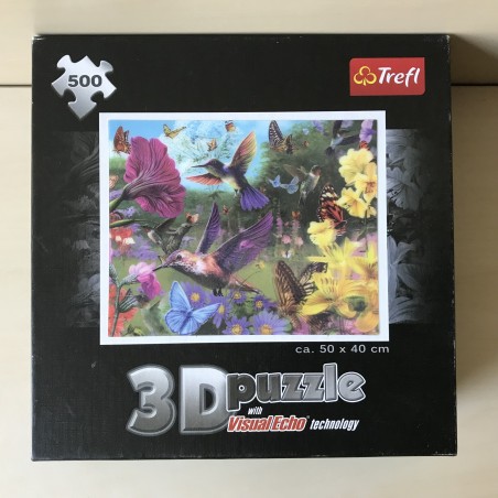 3D Puzzel : Met vlinders en kolibries. 500 stukjes.