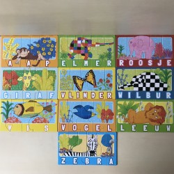 Elmar : Puzzel 2x3, 6x5, 1x6 en 1x7 stukjes.