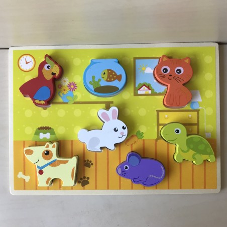 Puzzelplankje Knopjespuzzel : 7 stukjes.