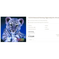 Diamond painting : The Tiger. Nieuw.