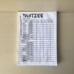Yahtzee scoreblok.