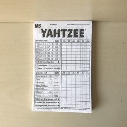 Yahtzee scoreblok.