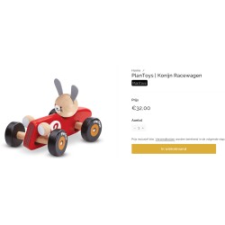 Plan Toys : Rode houten auto.