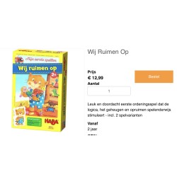 Haba : Mijn eerste spellen.  Wij ruimen op.