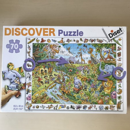 Discover puzzel. Zoek en vind. Jungle. 70 stukken