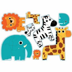Djeco: puzzel. In the Jungle. 3-4-5-6 stukjes