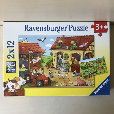 Puzzel  2 x 12 stukjes. Drukte op de boerderij.