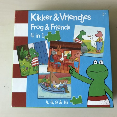 Kikker en zijn vriendjes : 4, 6, 9 en 16 stukjes.