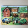 Puzzelplankje Knopjespuzzel : boerderij, hide ‘n seek. 9 stukjes.