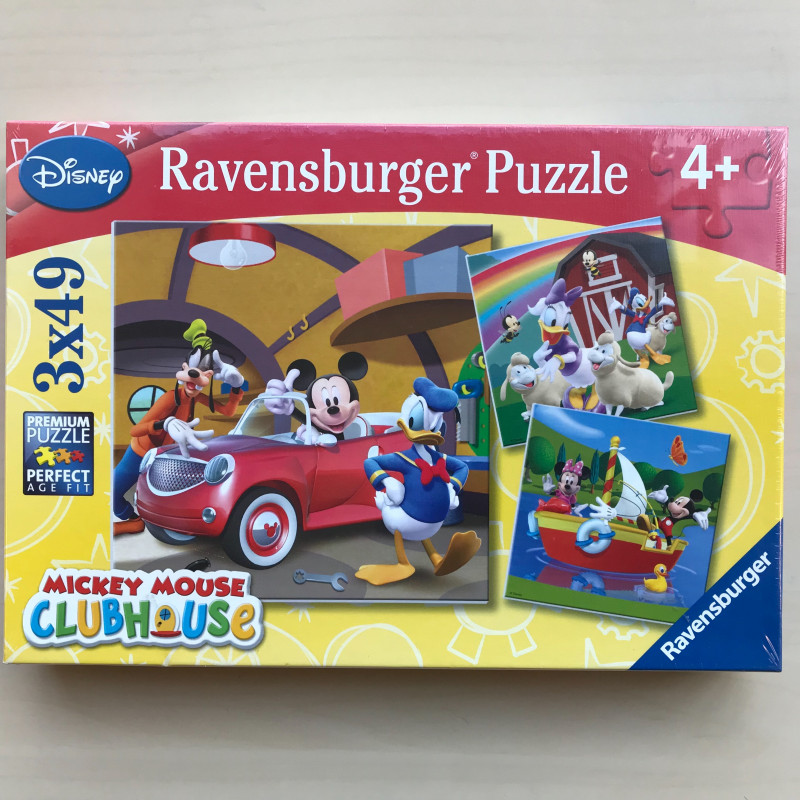 Mickey Mouse : Nieuw. Clubhouse Disney 3 x 49 stukjes.