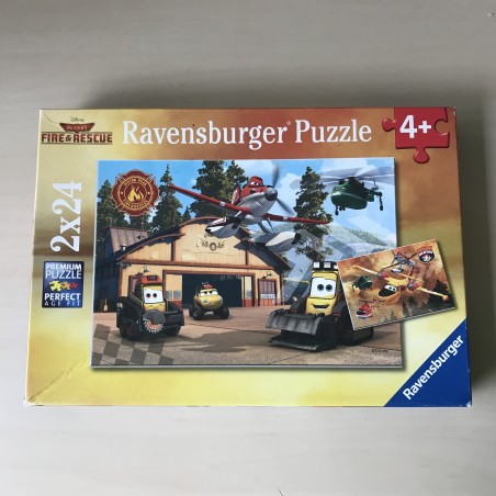 Puzzel : 2 x 24 stukjes Planes. Fire & rescue