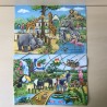 Puzzel  2 x 24 stukjes. Een dag in de dierentuin.