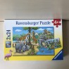 Puzzel  2 x 24 stukjes. Een dag in de dierentuin.