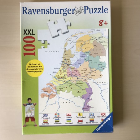 Puzzel : Kaart van Nederland. 100 XXL stukjes.