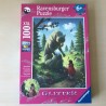 Roodkapje en de wolf. Glitterpuzzel.  XXL 100 stukjes