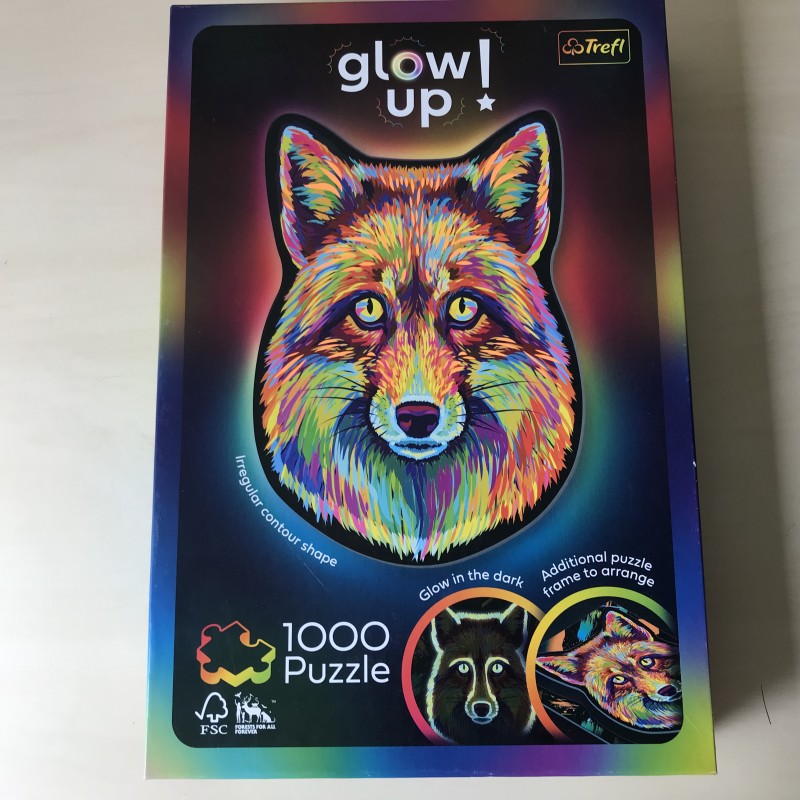 Trefl. Glow up. 1000 stukjes. Wolf, silhouetpuzzel