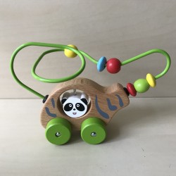 Houten helikopter Met kralenspiraal.